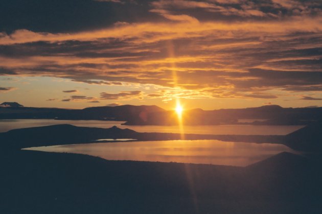 Zonsopgang bij Myvatn.