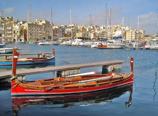 Bootjes in de haven van Valetta