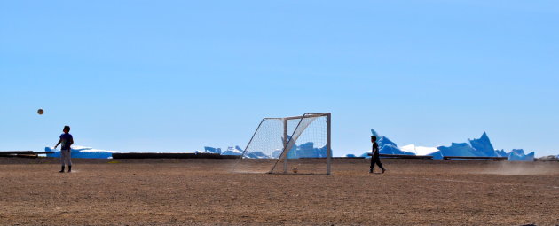 voetballen met uitzicht