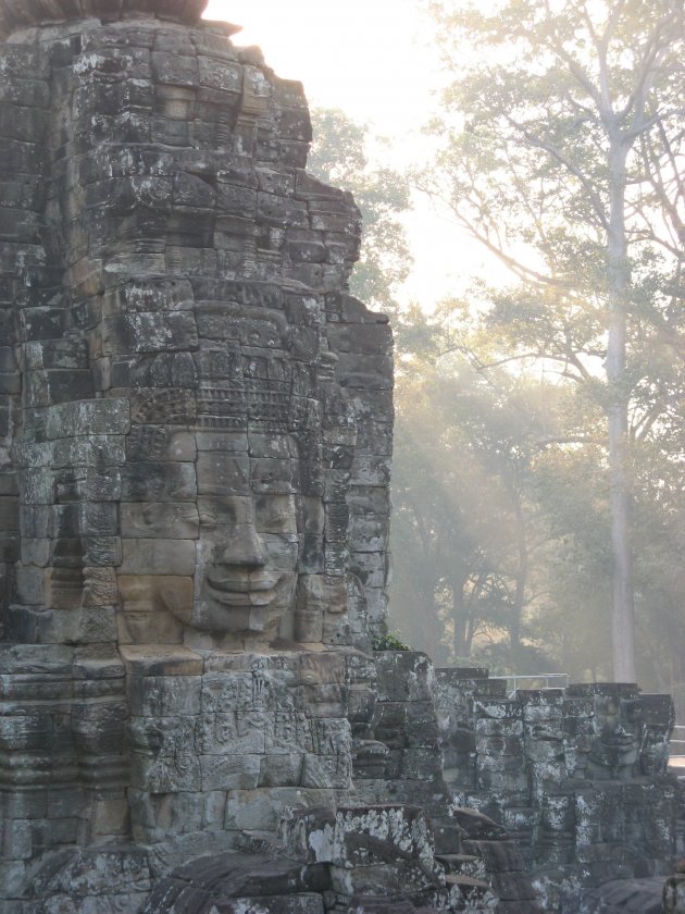 Bayon Temple with sunlight