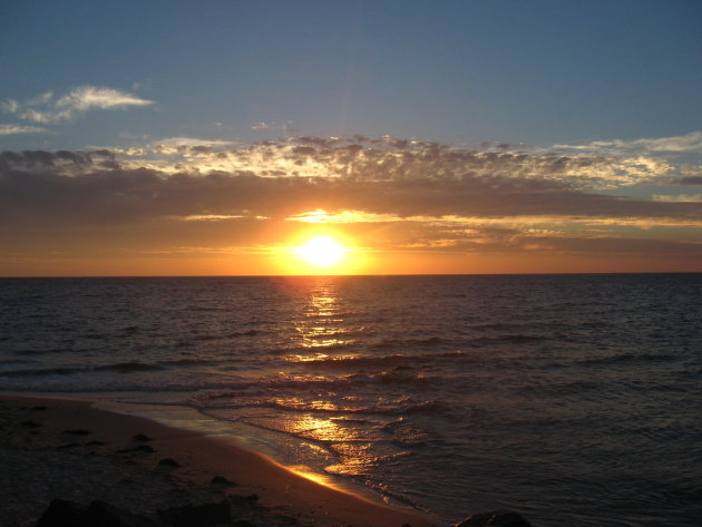 Zonsondergang bij Adelaide