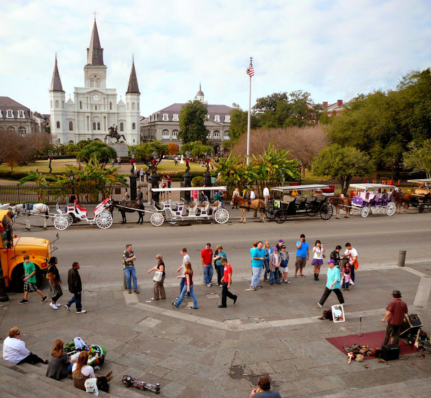 Jackson Square in Kerststemming