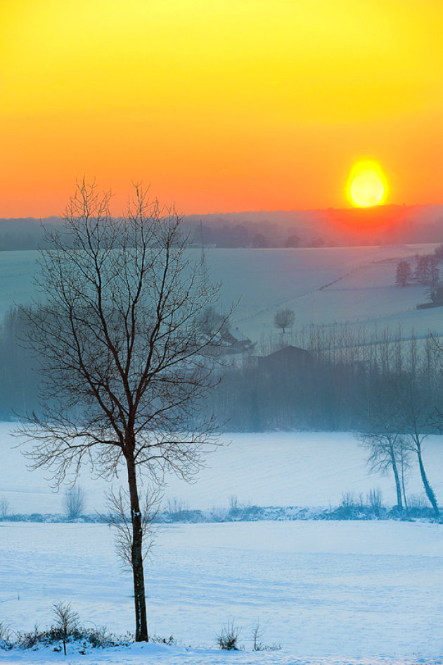 zonsondergang vlaamse ardennen