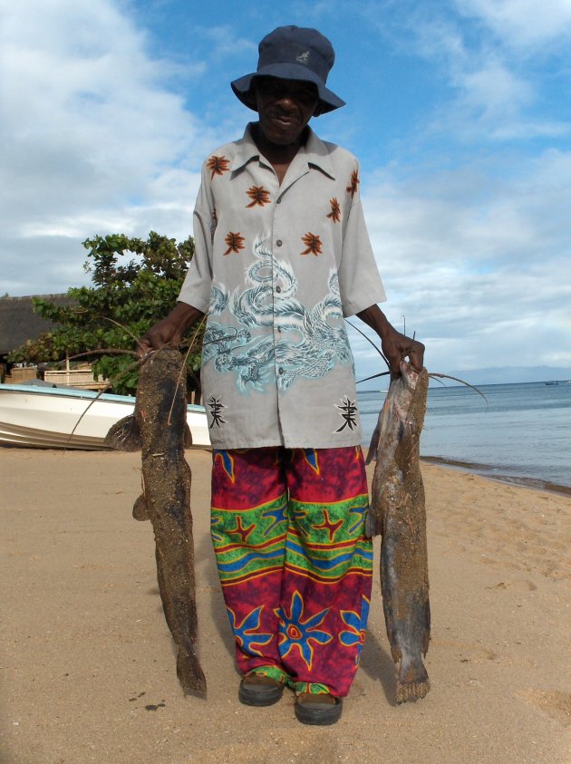 Visser bij Lake Malawi