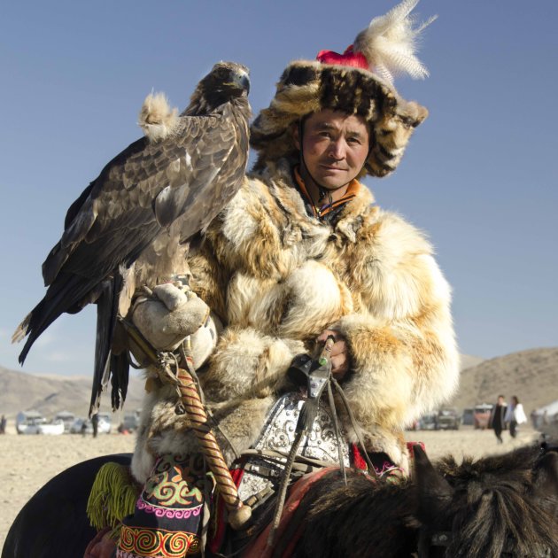 Kazakse eaglehunter in de Altai