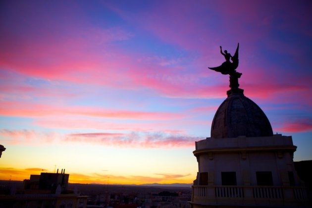 Avondrood boven Madrid