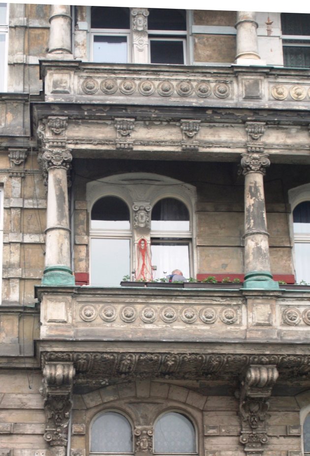 Balkonnetje in het centrum van de stad