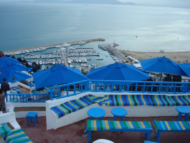 Uitzicht op haven van Sidi Bou Said