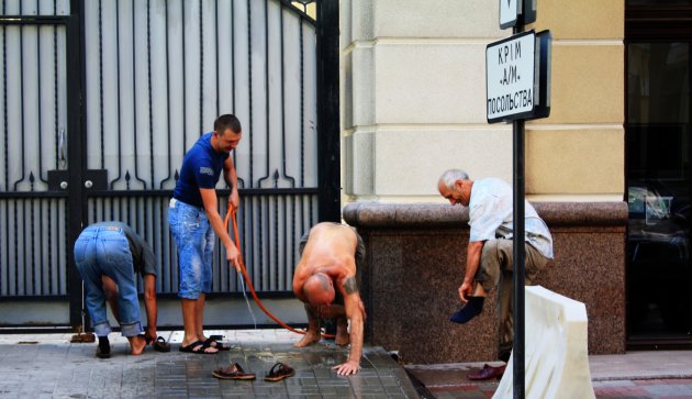 Wasstraat voor arbeiders