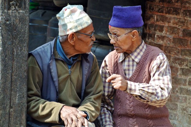 Gesprek in Bhaktapur, Nepal