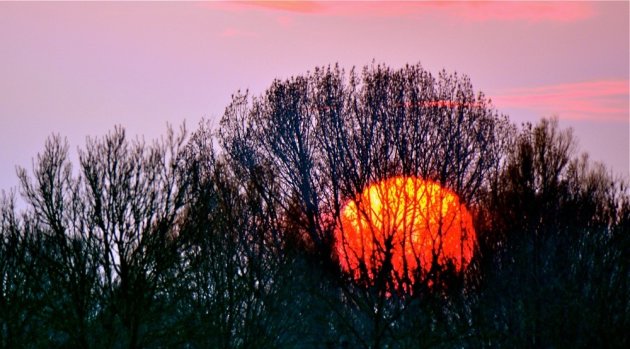 Mooie zonsondergang.