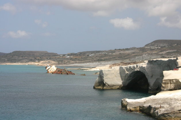 Scheepswrak bij Sarakiniko Beach