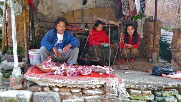 Slagerij in Nepal