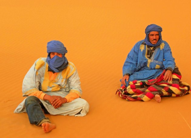 Blauwe mannen in Erg Chebbi