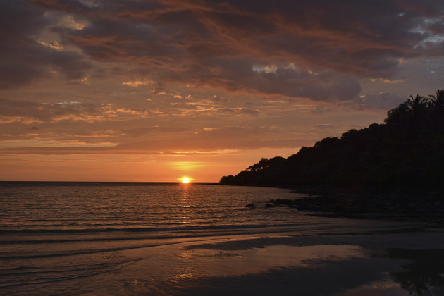 Zonsondergang op een Bounty-eiland