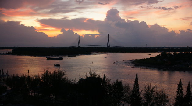 Zonsopkomst aan de Mekong