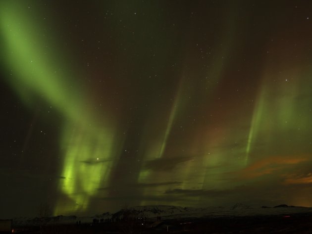 Megavuurpijl van de zon, aurora borealis 