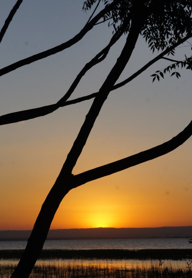 zonondergang aan het meer bij Hawassa