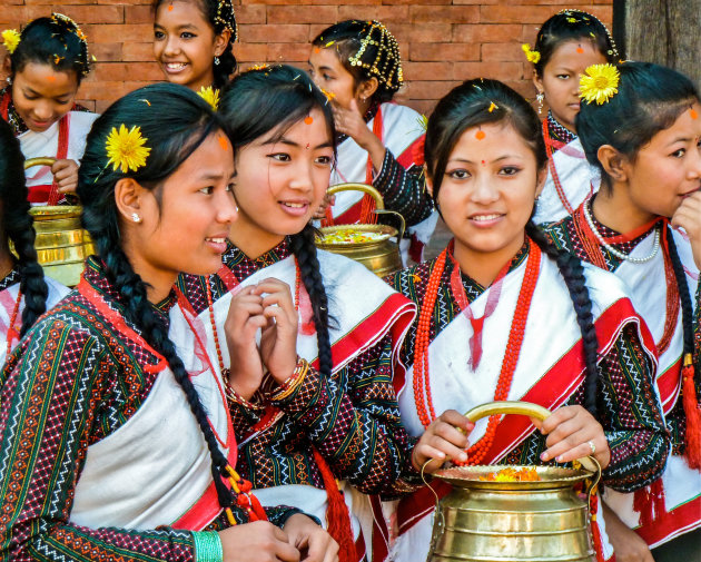 bloemen meisjes Nepal