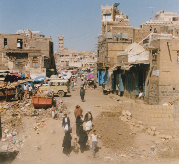 Straatbeeld van Sana'a