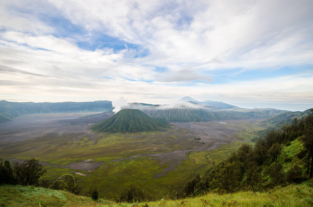 Uitzicht op Batur, Bromo en Semeru