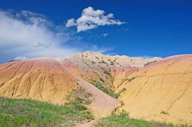 Gele rotsformaties in Badlands