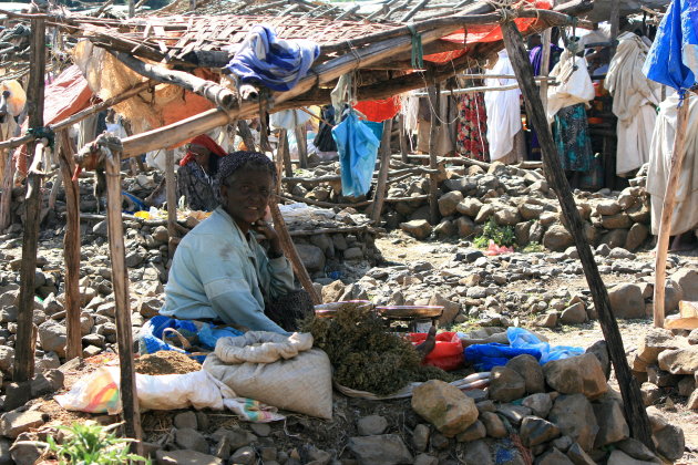 op de markt