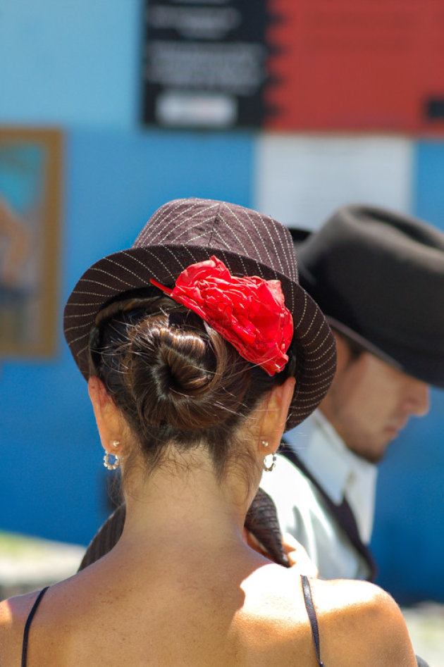 Tango dansen in La Boca