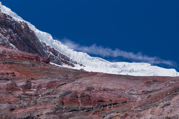 IJskap van de Chimborazo vulkaan