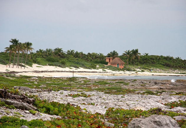 Aan de kust van Yucatan