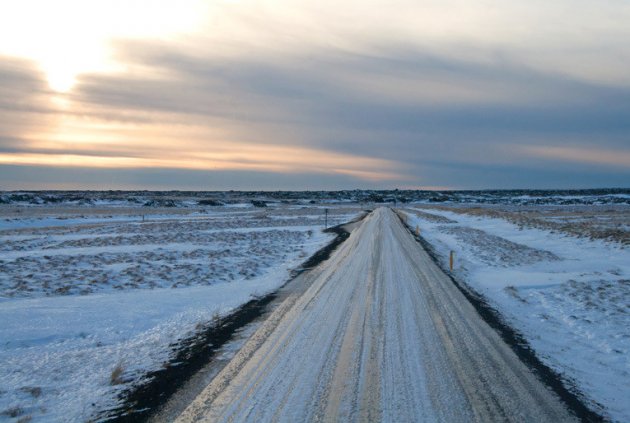 IJs en zon onderweg