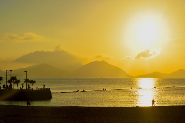 zonsondergang in Hongkong