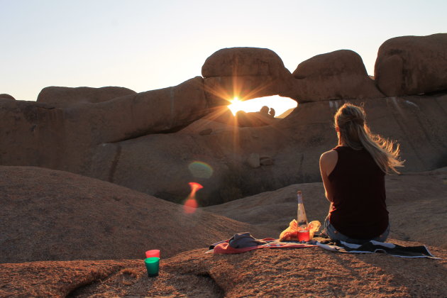 Enjoying the Sunset @ Rock Arch, Spitzkoppe, Namibia