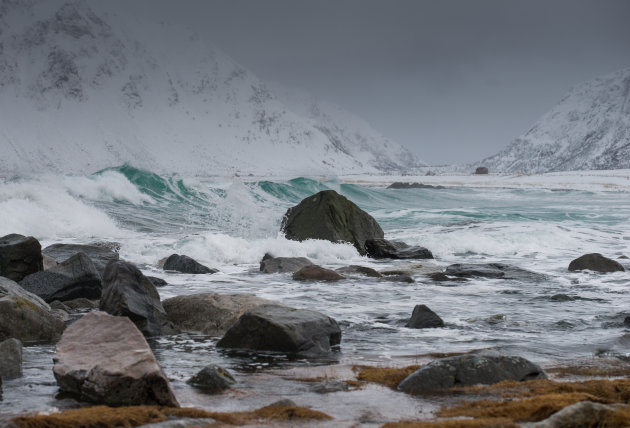 Ruig strand bij Flakstad