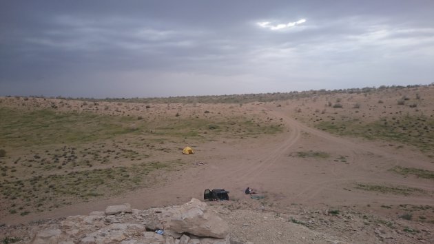 Crossen in de karakum woestijn
