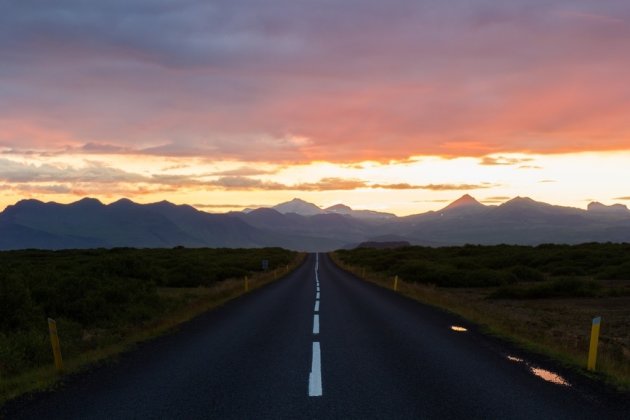 Zonsondergang op Snæfellsnes Peninsula