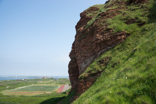 Mooi gelegen voetbalveld op Helgoland