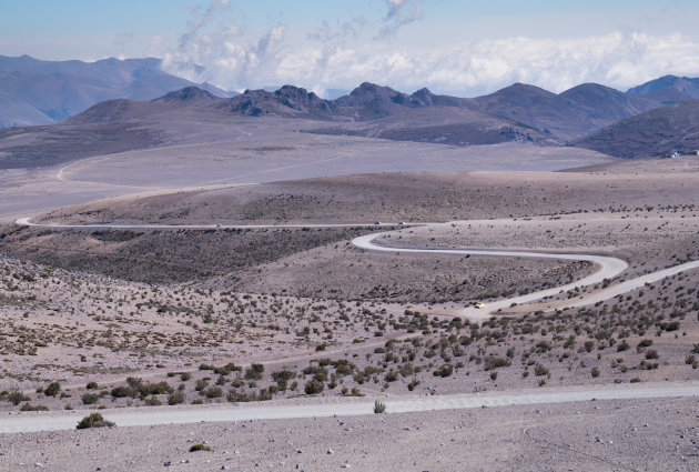 Weg vanaf de Chimborazo vulkaan