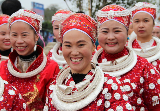 Vrolijke Miao vrouwen