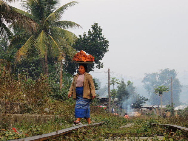 Begin van een nieuwe dag in Hsipaw. 