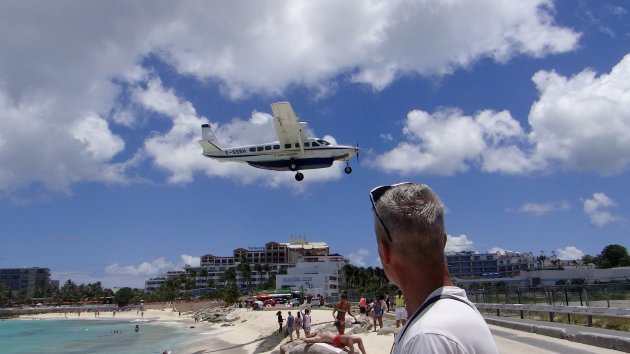 Sint Maarten, Maho Beach, vliegtuigen spotten