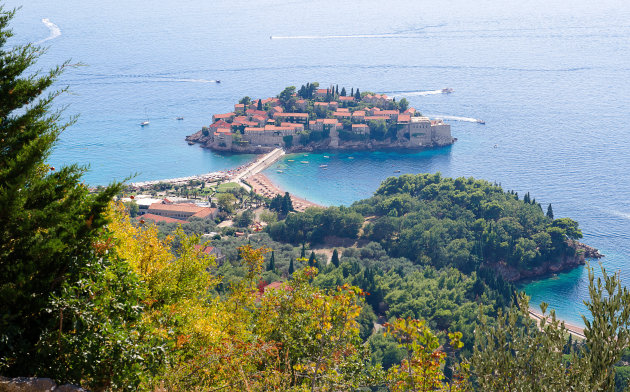 Uitzicht op Sveti Stefan