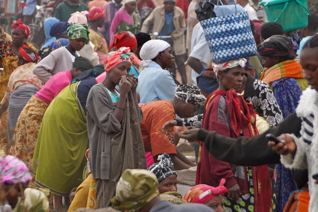 De lapjesman in Kisoro