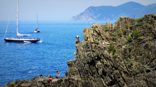 Op de top van één van de kliffen van  Riomaggiore