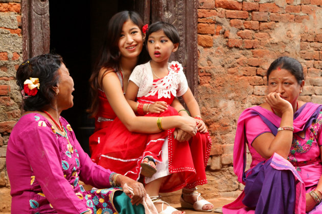 diverse emoties tijdens de Gai Jatra, Bakhtapur