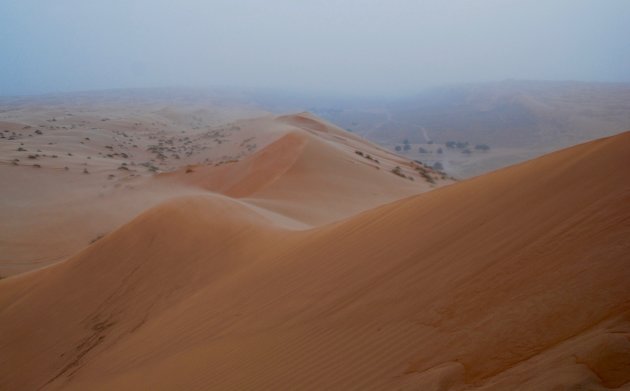 Zandstorm in de Wahiba Sands