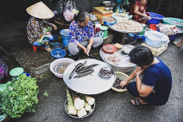 Can Tho Market op het land