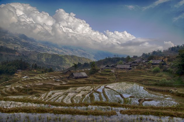 Uitzicht tijdens de trekking rond Sapa.