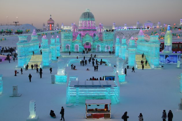Een stad van ijs bij Harbin Snow&ice world!!
