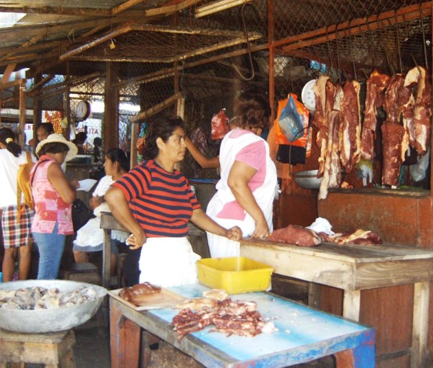 Slagerij op de markt